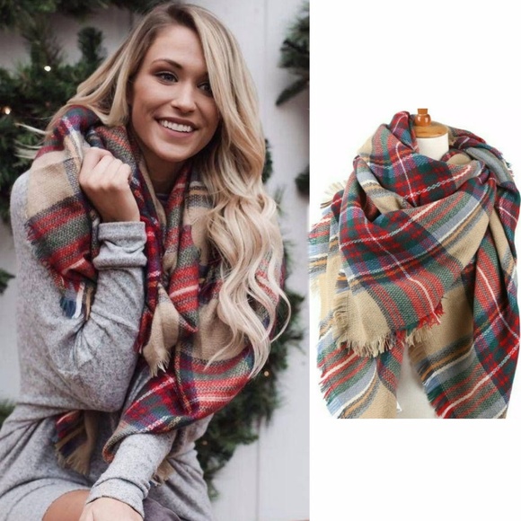 Classic Tartan Soft Knit Blanket Scarf - Picture 2 of 8